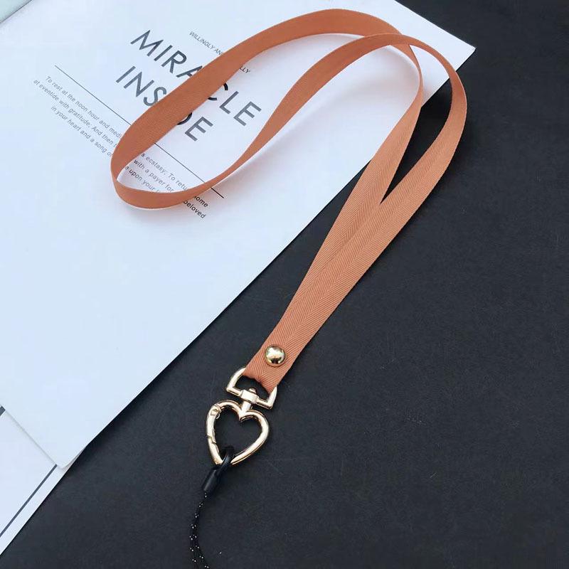Colorful Long Phone Lanyard for Girls with Peach Heart Clasp, Ideal for Keys, Work ID, Earphone Case, Universal Anti-Lost Design
