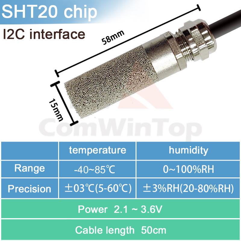 SHT20 SHT30 SHTC3 SHT35 I2C Temperature Humidity Sensor Probe 2