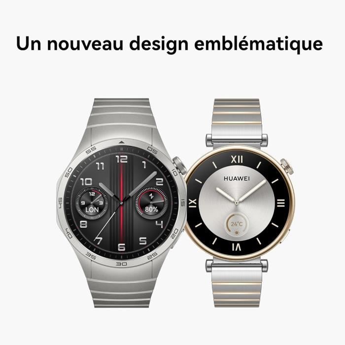 HUAWEI Watch GT 4,41MM,Montre Connectée,iOS&Android,Boîtier En Acier Inoxydable,Jusqu'à 7 Jours d'autonomie,Gestion Des Calories,