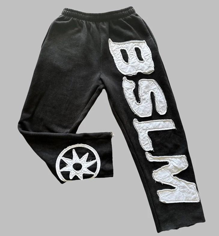 Felpa con Stampa di Lettere Unisex e Pantaloni Larghi Tuta Hip Hop Set da 2 Pezzi