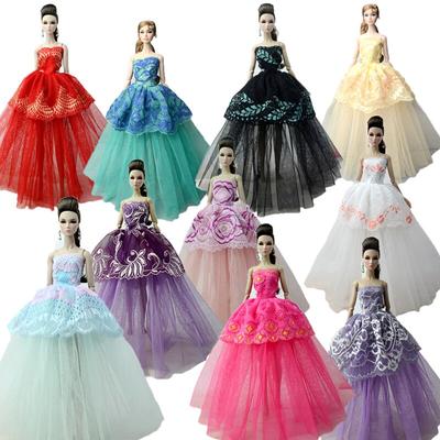 10 teile/los Puppe Kleidung Für Barbie Puppe Outfit Formale Abendkleider Kleidung Für Barbie Puppe Party Kleid 1/6 Puppe Zubehör Spielzeug