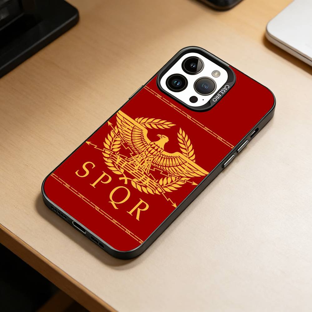 SPQR R-Roman Empire SPQR  Phone Case For iPhone 17,16,15,14,13,12,11 Plus,Pro Max,XS,Colorful Silver Black Cover