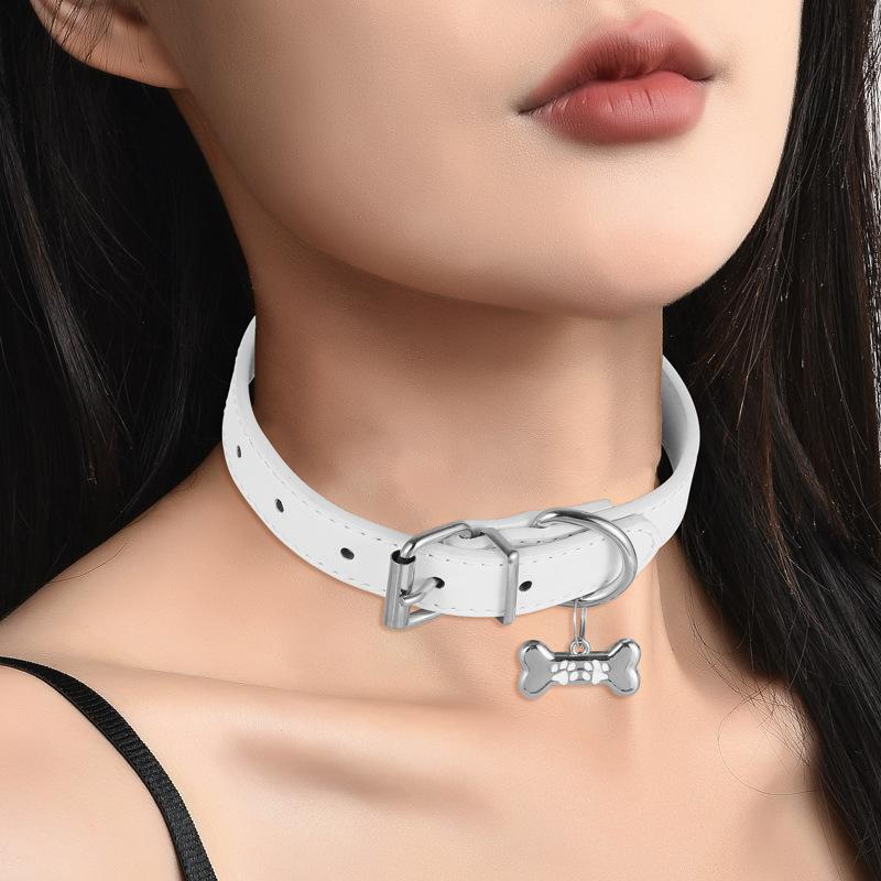 Sweet Cute Bone Collar Couple Personality Choker Hottie Subculture Neck Ring Neck Strap Punk Dog Necklace
