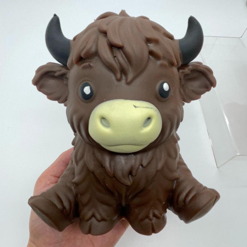 Jumbo Hooglandkoe Stressballen Squishies Fidget Speelgoed Knijpbal Fidget Speelgoed voor Volwassenen Langzaam Rijzend Stressverlichting Knijpspeelgoed