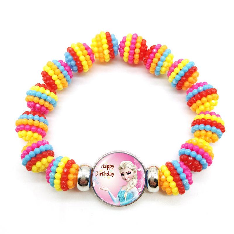 Frozen Princess Elsa Rainbow Beaded Retractable Children's Bracelet
