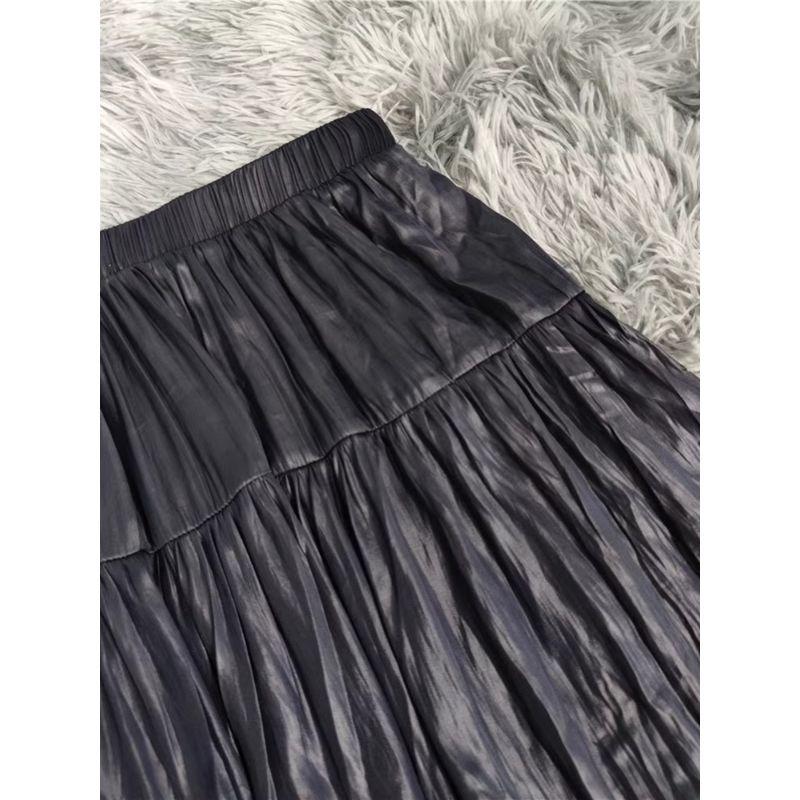 Export Single Retro Personalized Temperament High Waist A- Line Large Hem Gentle and All-Match Elegance Underskirt Umbrella-Shaped Skirt for Women