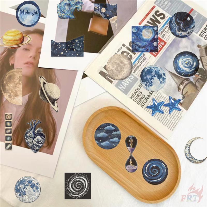 50Pcs/Set Laser Blue Outer Space Series 01 Stickers DIY Fashion Waterproof Doodle Decals Stickers