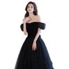 Black Evening Dress Dress 1011 New Light Luxury Niche Temperament Banquet Host Celebrity Dress Annual Meeting Dress