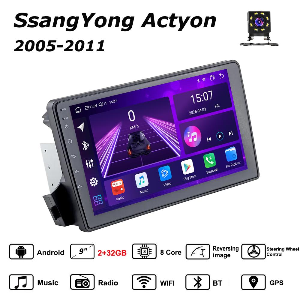 

Android Car-Play Car Radio For SsangYong Actyon 2005-2011 Multimedia Player Head Unit Stereo GPS Navigation BT WIFI,8 CORE ,2+32GB