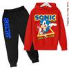 Kids Supersonic Clothing Jogging Blue Sweatshirt Top Coat Pants Two-piece set Hoodie Boys Girls3-12Yrs Clothes Casual Sports Set