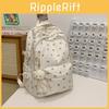 Floral Pattern Nylon Backpack With Large Capacity For Students And Casual Use