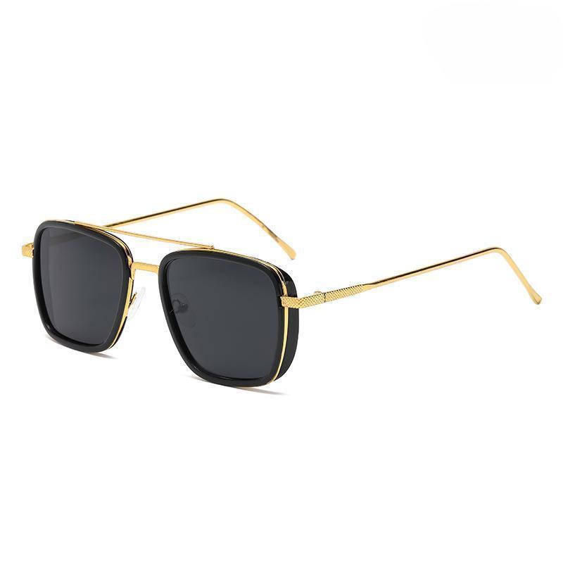 Fashion Sunglasses European and American Metal Square Frame Glasses Retro Square Sunglasses UV Protection Lentes De Sol