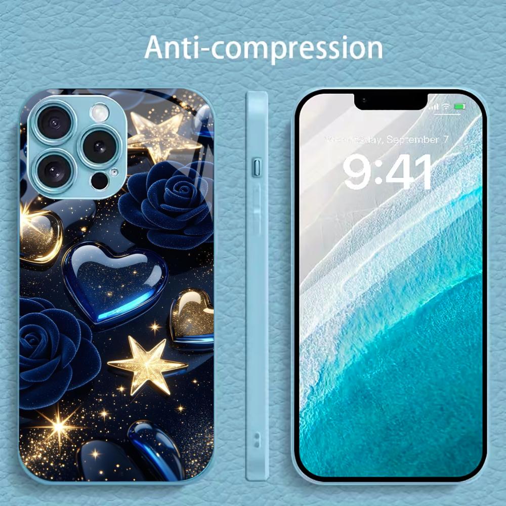 Electroplated Silver Tempered Glass Phone Case for iPhone Case for 11/12/13/14/15/16/17 Pro MAX