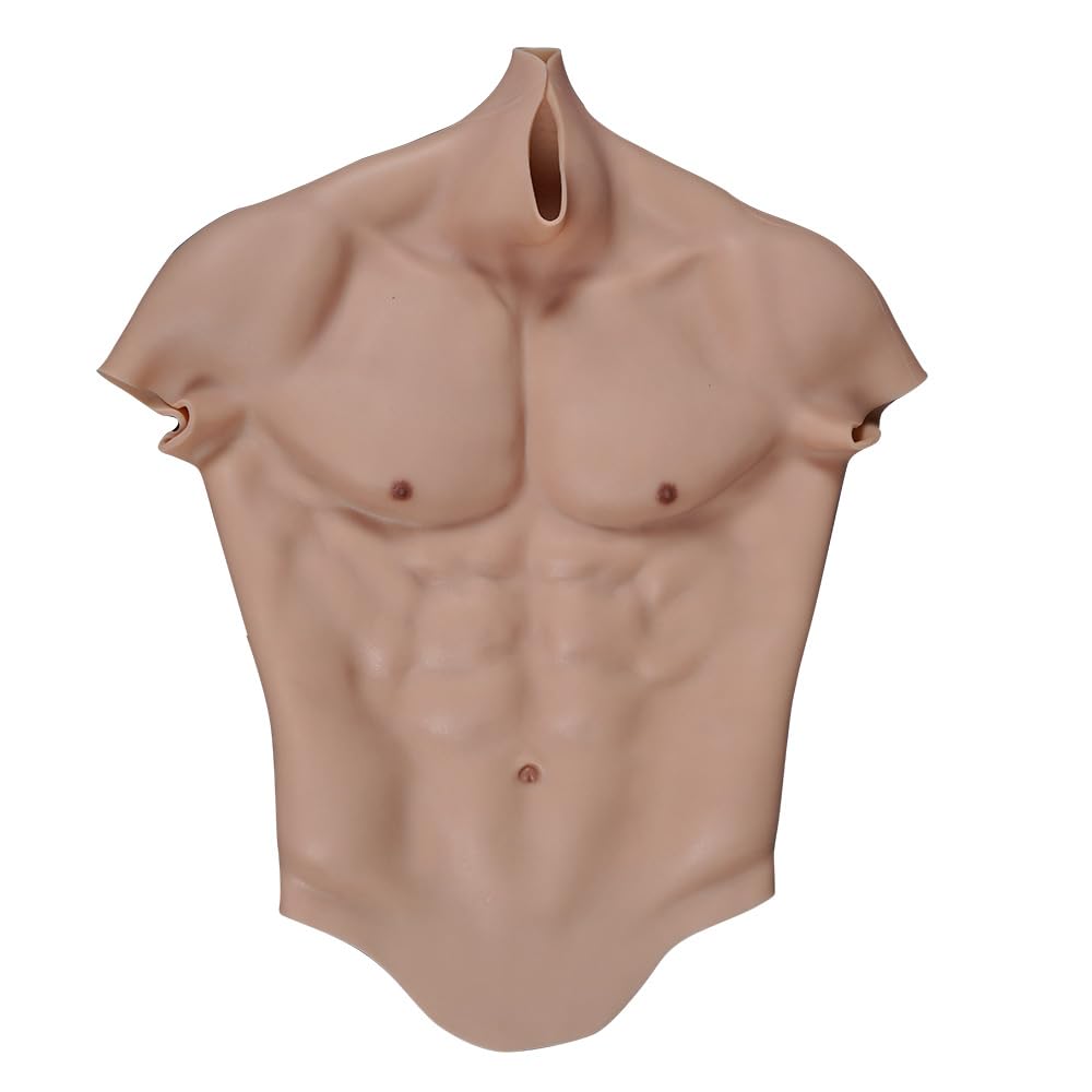 Supicos HUWAHUWA Muscle Suit with 4 Colors 2 Long Short Handsome Silicone Muscle Macho Fake Fake Cosplay Costume Long Zipper, & Sizes, & Sleeves,