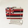 Red/White/Black Crystal Flag Bags Evening Clutch Purse Women Diamond Party Dinner Purses Rhinestone Bridal Handbags  Lady Clutch