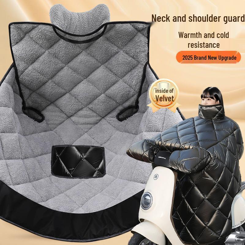 Winter Fleece-Lined Electric Motorcycle Windshield Cover – Waterproof, Windproof, Four-Season Protection
