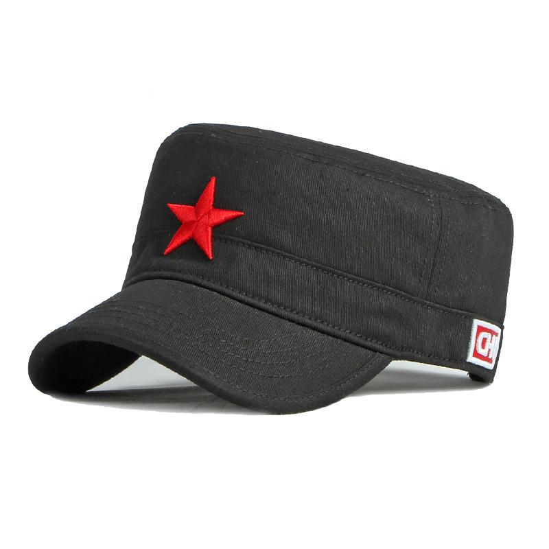Spring Flat Baseball Hat for Men 3D Pentagram Embroidery Dad Cap Red Star Flat Hat Dailywear Visor Outdoor Sun Cap