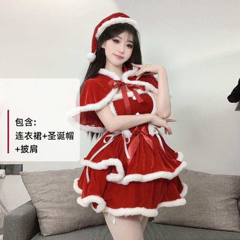 Sex-Dessous sexy Weihnachts-Kostüm rotes Schlauchtop-Kleid Bunny Showgirl