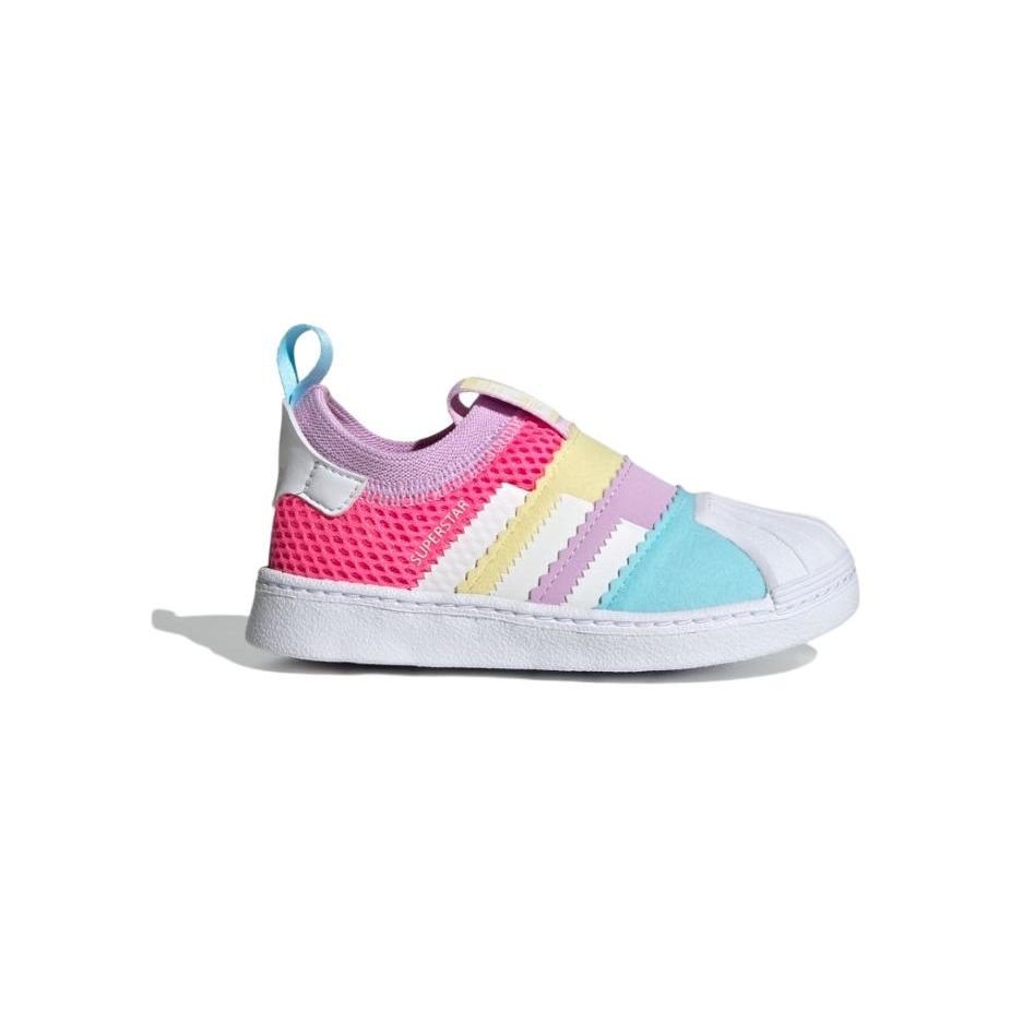Adidas Originals Superstar 360 Durable Low-Top Walking Shoes Baby Shoes White Blue Purple GY9197