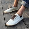 New Fashion Orange  Men Loafers Flats Flower Print Men Casual Shoes Linen Breathable Men Driving Shoes mocasines de hombre