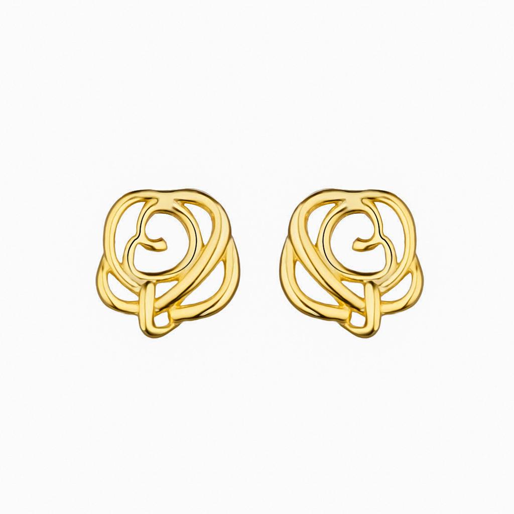 Mini Hollow Rose Cloud Stud Earrings Female French Sweet Delicate Small Sleeping Free Earrings