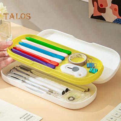 Large Capacity Pencil Box with Dustproof Lid Double Layer Design Lightweight Portable Pen Case School Supplies Organizer