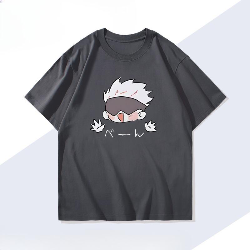 Anime Jujutsu Kaisen Gojo Satoru Cartoon T Shirts Men Women Cotton Harajuku High Quality Tops Tees Hip Hop Streetwear Oversized