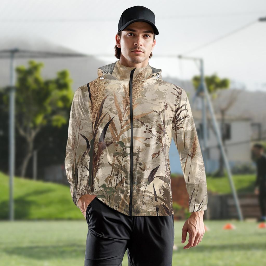 Children's Adult Fashion Printed Hooded Training Windproof Rainproof Sunscreen Sports Jacket Running Fitness Quick Dry Jacket