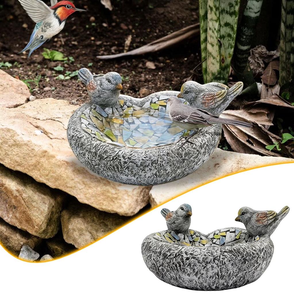 Mangiatoia per Uccelli da Esterno in Resina con Costruzione Durevole e Design Resistente alle Intemperie Adatta per Giardino e Cortile Facile da Riempire e Pulire