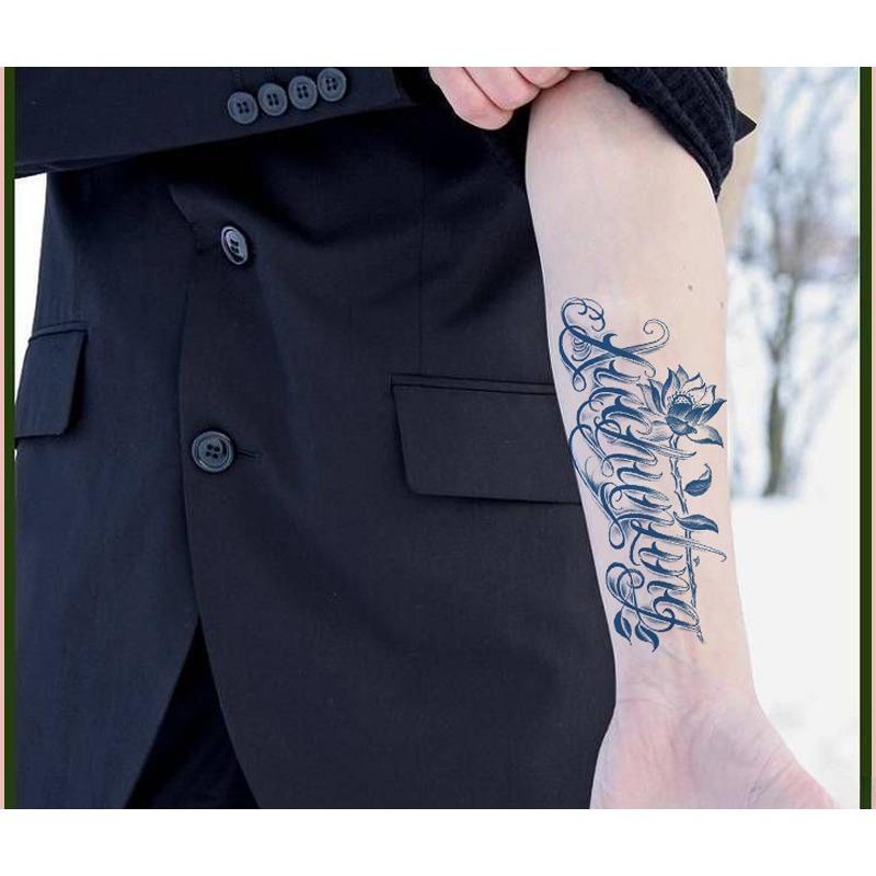 Juice Tattoo Stickers, Herbal Tattoo Stickers, Semi-Permanent English Letter Tattoo Stickers Tattoo