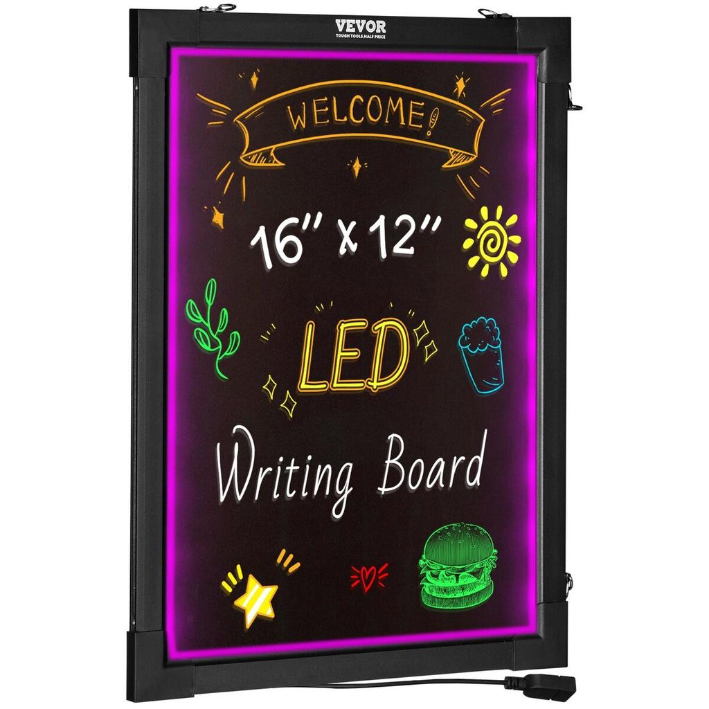 LED Message Writing Board 40.6x30.5 cm Illuminated Erasable Lighted Chalkboard