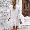 Spring and Summer Women's Dress Temperament Casual Solid Color Three-quarter Sleeve Dresses