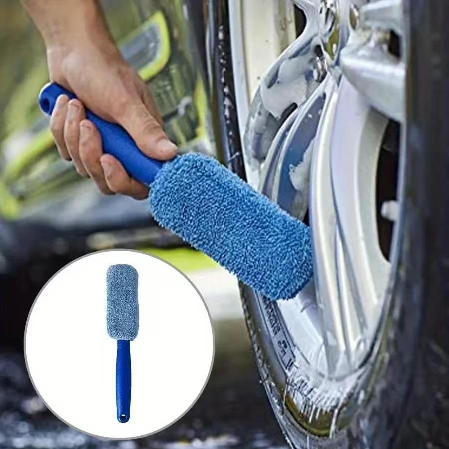 Auto-Radwaschbürste, tragbare Mikrofaser-Reifenfelge mit Kunststoffgriff, Auto-Kofferraum-Motorrad-Detaillierungs-Reinigungszubehör-Werkzeug