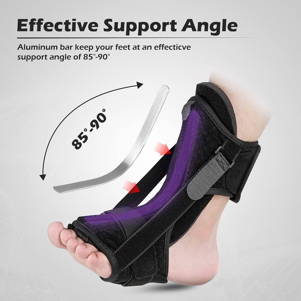 Plantar Fasciitis Night Splint Unisex Adjustable Foot Drop Orthotic Brace for Plantar Fasciitis & Achilles Tendonitis Relief