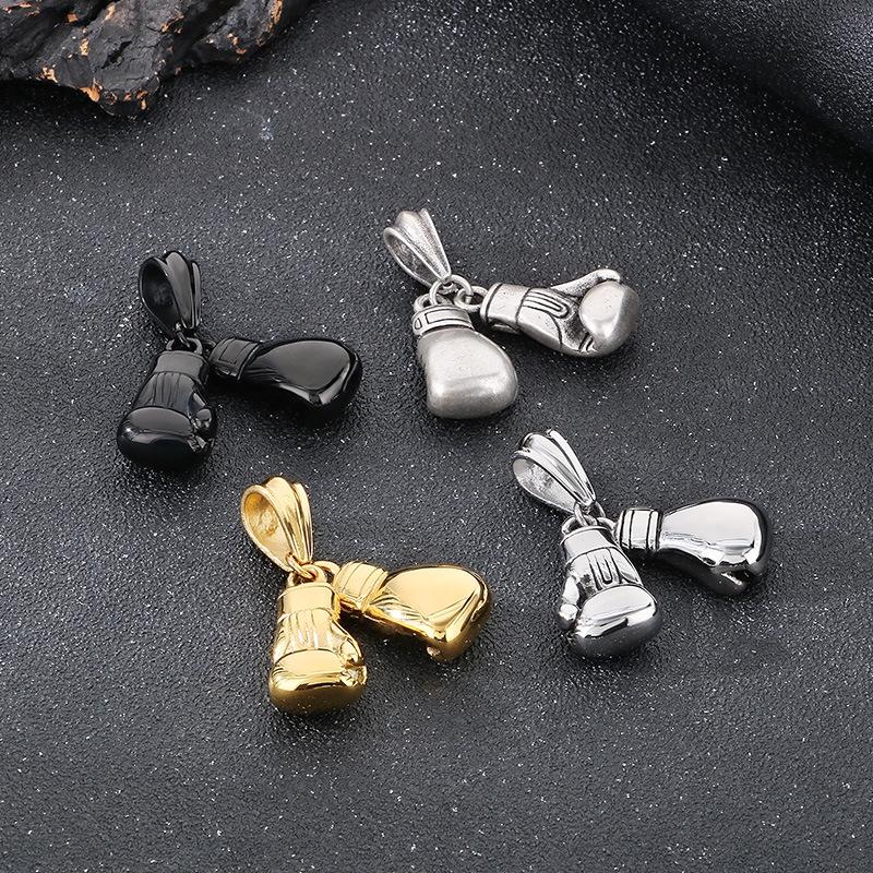 European & American Trend Men's Titanium Steel Boxing Gloves Pendant Necklace