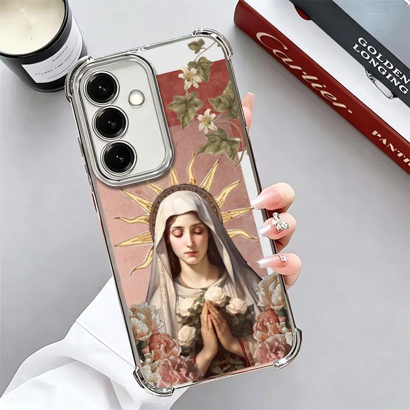 Virgen Mary Virgin De Guadalupe Plating Phone Case For Samsung A17 A07 A37 A57 A16 A56 A15 A55 A14 A54 A13 A53 A26 A36 A25 A35 A