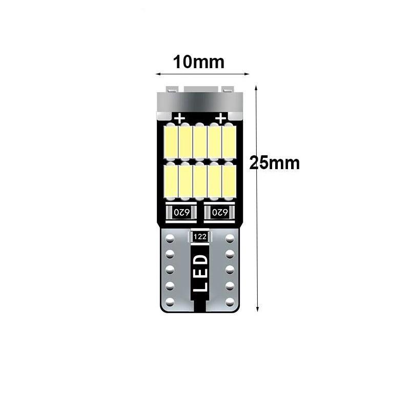 10ks T10 W5W 194 501 LED Canbus Bez chyby Osvětlení interiéru vozu T10 26 SMD 4014 Čip Čistě bílá Podsvícení přístrojové desky B