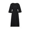 YYFS Mode femme été printemps couleur unie imprimé manches 1/2 col en v taille haute robes décontractées