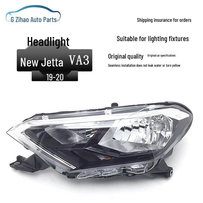 Compatible 2019 Jetta VA3 Front Halogen Headlight Assembly with High/Low Beam for Volkswagen Jetta.