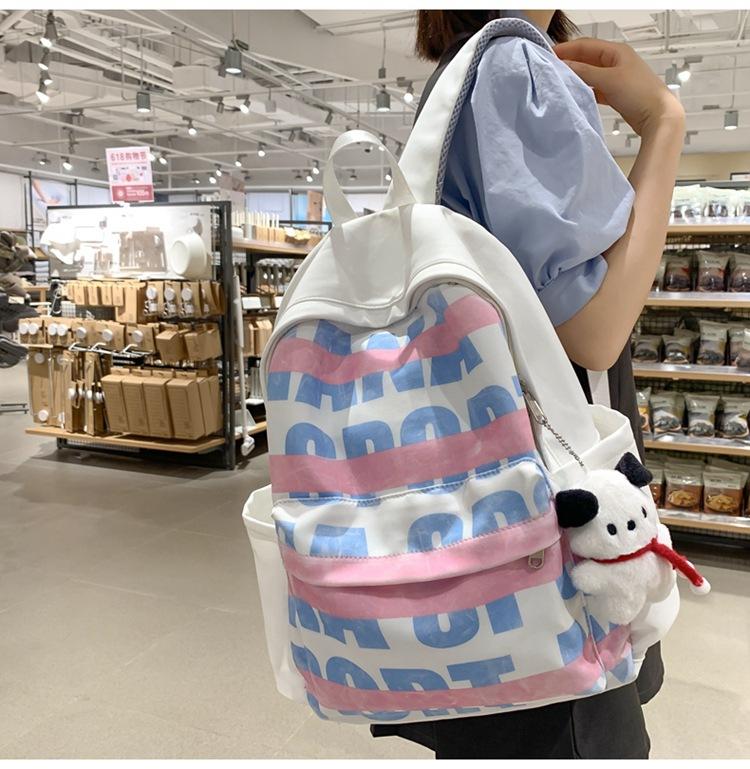 Student Schoolbag Female Letter Print Backpack High School Student Large Capacity Backpack