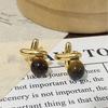 French Gold Cross Tiger Eye Stud Earrings: Melange Style, Light Luxury, Unique Design for Women