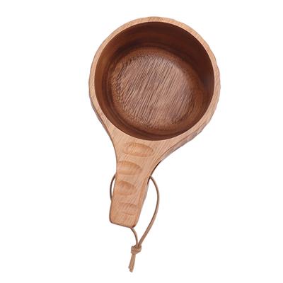 Wooden Cup Tea Mug Portable Hand Carving Natural Drinking Cup Wood Coffee Mug for Home Restaurant