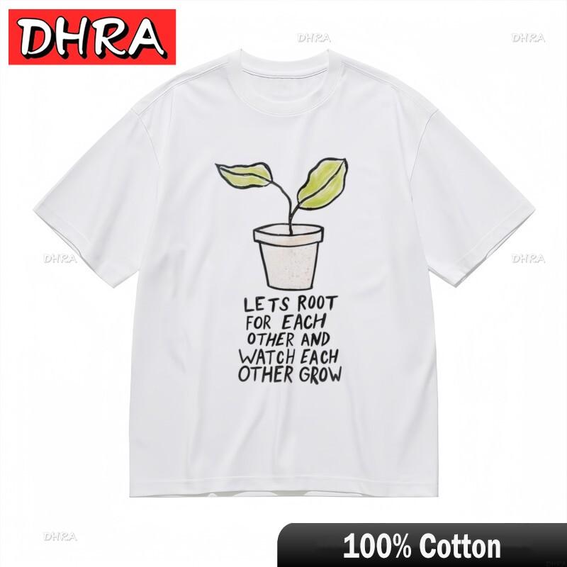 

Womens Trend Classic TShirt Supportive Slogan with Potted Succulent Tee Funny Nostalgic Y2K Tshirts Tops for Funny Shirts 4XL