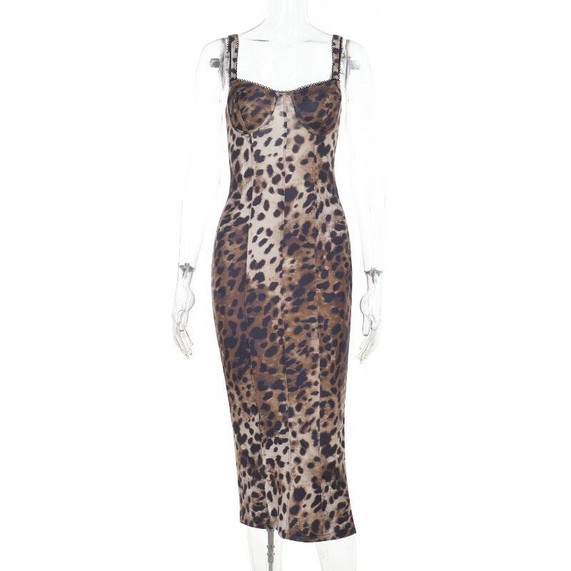Leopard Print Halter Dress Sexy Leopard Print Sling Dress Leopard print XS