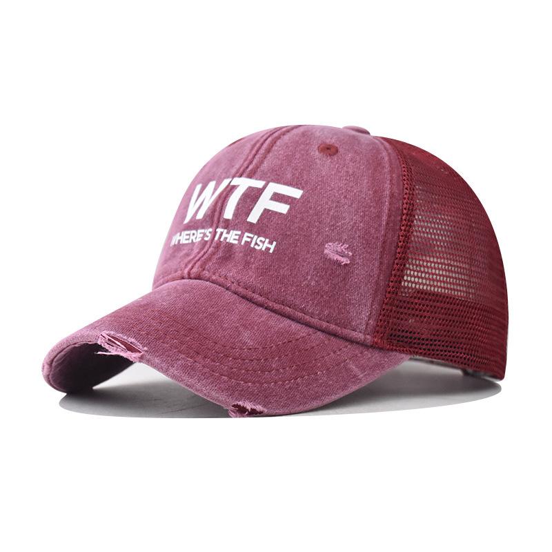 Cotton New WTF Letter Baseball Cap Men's and Women's Personalized English Cap Outdoor Printing Breathable Breathable Mesh