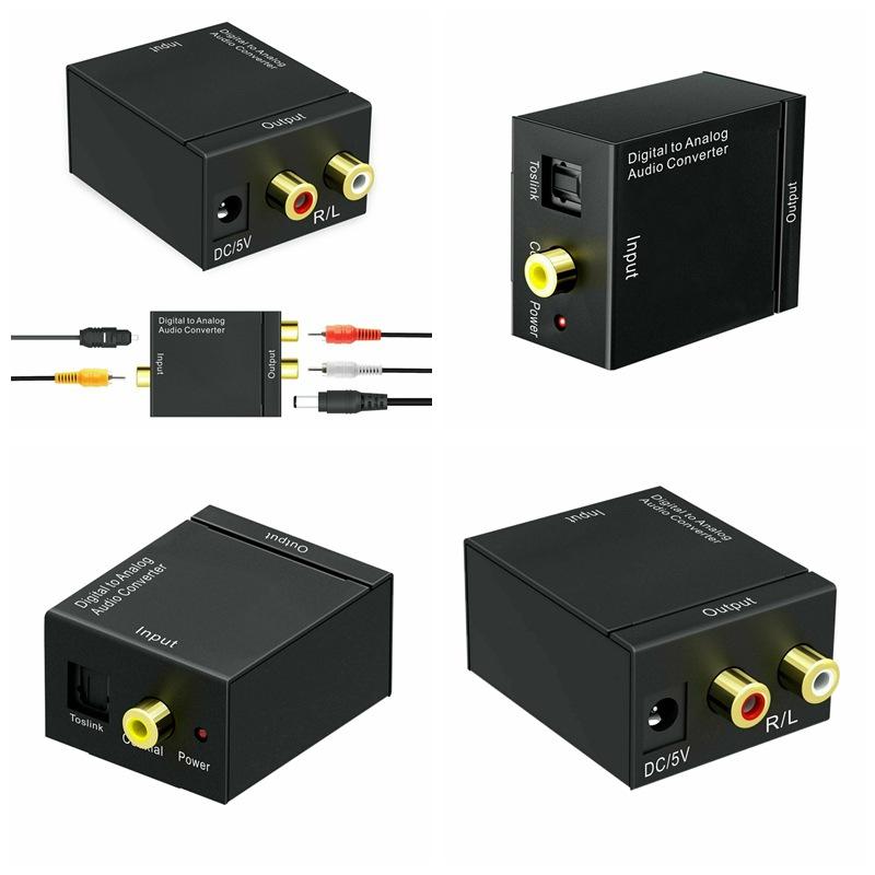 HD1080P Digital Optical Adapter for Coaxial Toslink Fiber SPDIF Coax to Analog RCA Audio Converter RCA L/R 3.5mm