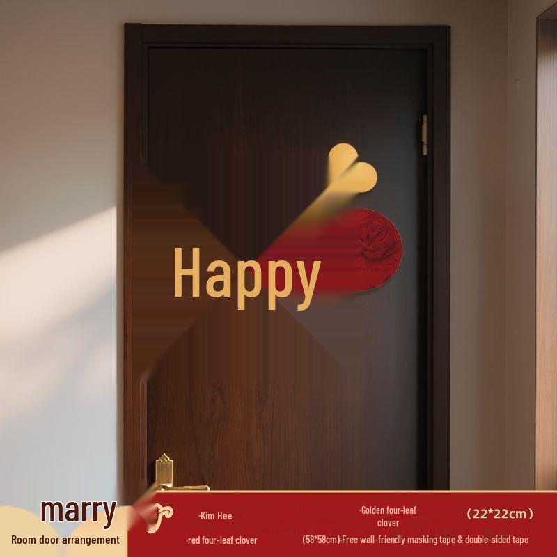 Women s Wedding Room Decoration Set with Double Happiness Door Stickers