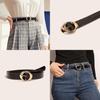 Casual Chic Womens Belt With Geometric Pattern And Metal Pin Buckle For Daily Use