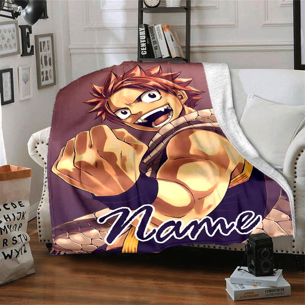 Customizable Fairy Tail2 Throw Blanket – Personalized Name, All-Season Cozy Snug Blanket, Machine Washable, Personalized Blanket