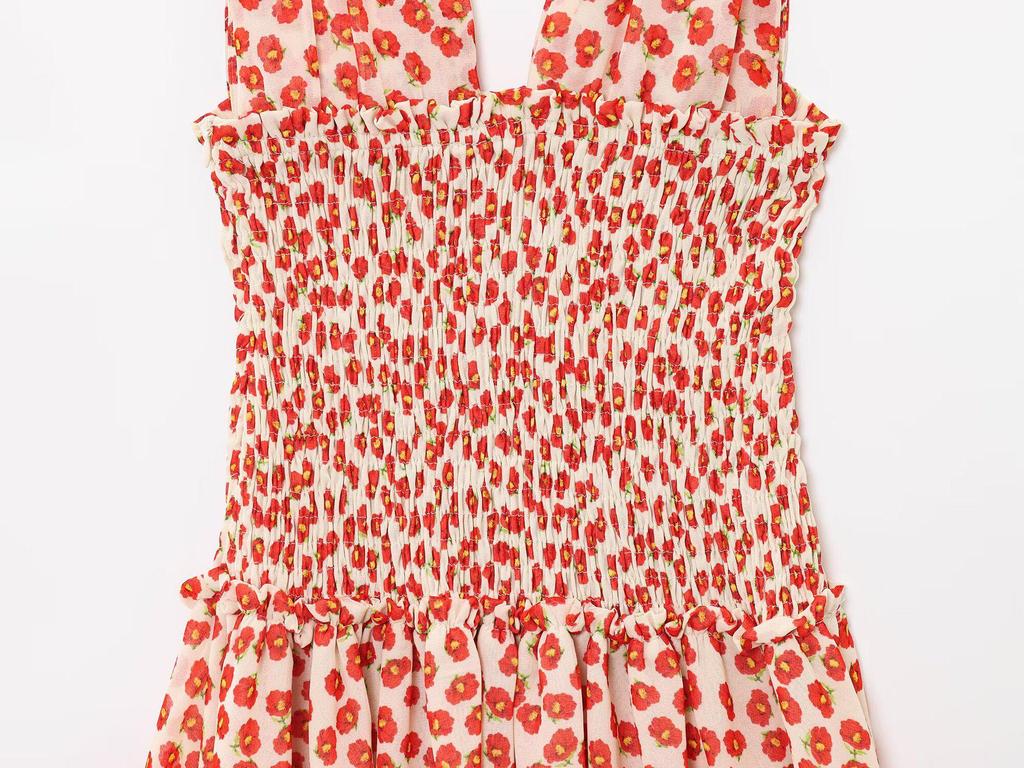 Best-Selling Summer Sweet Preppy Floral V-Neck Sleeveless Dress